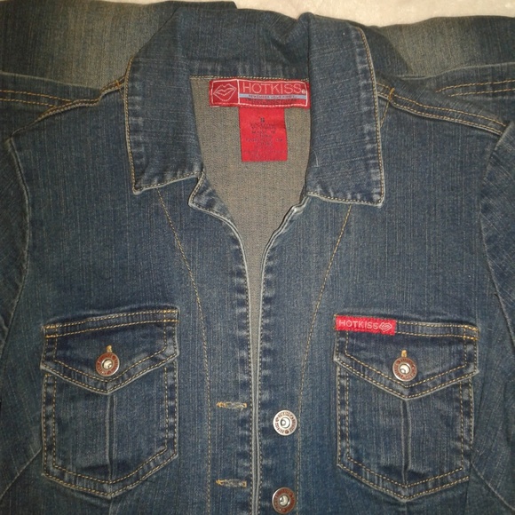 VINTAGE HOT KISS STRETCH DENIM BUTTON UP JUMPSUIT - Picture 6 of 10